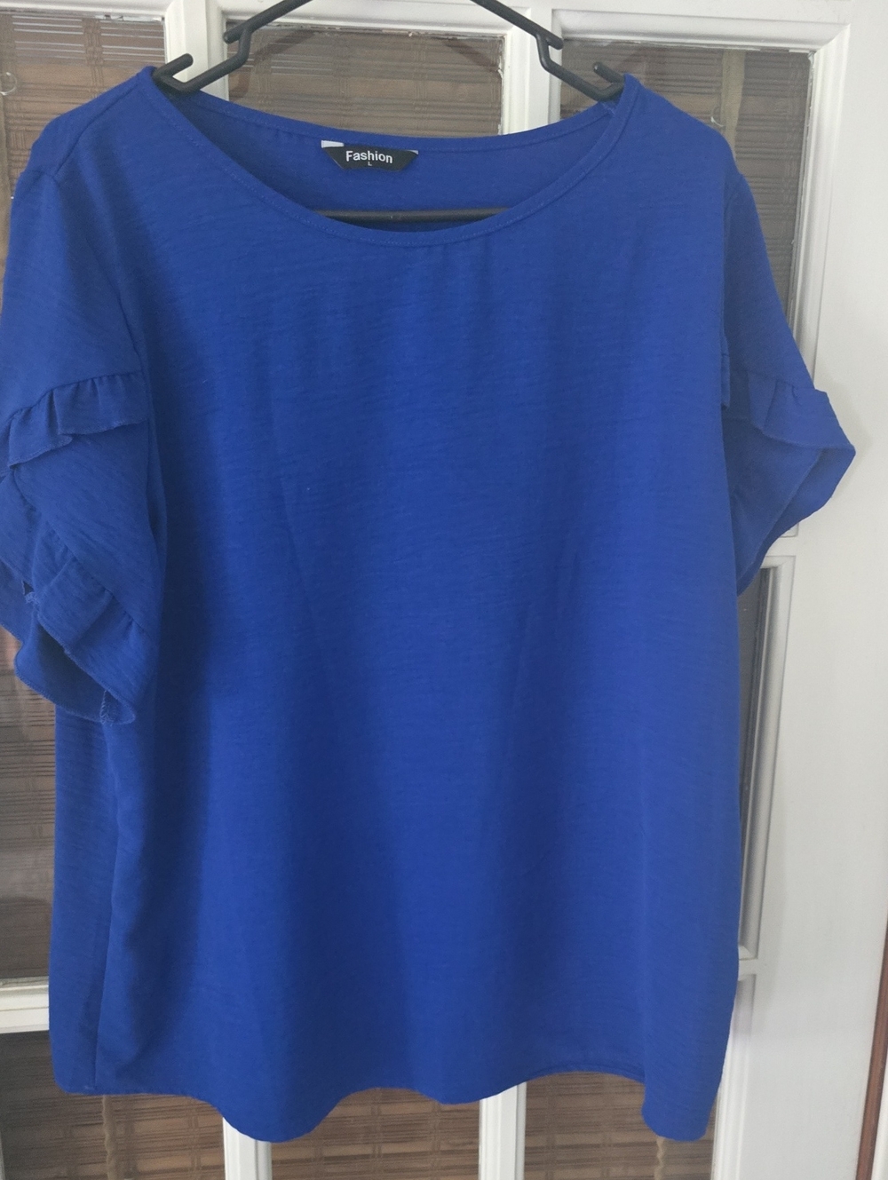 Fashion Nova Royal Blue Ruffle Sleeve Tee